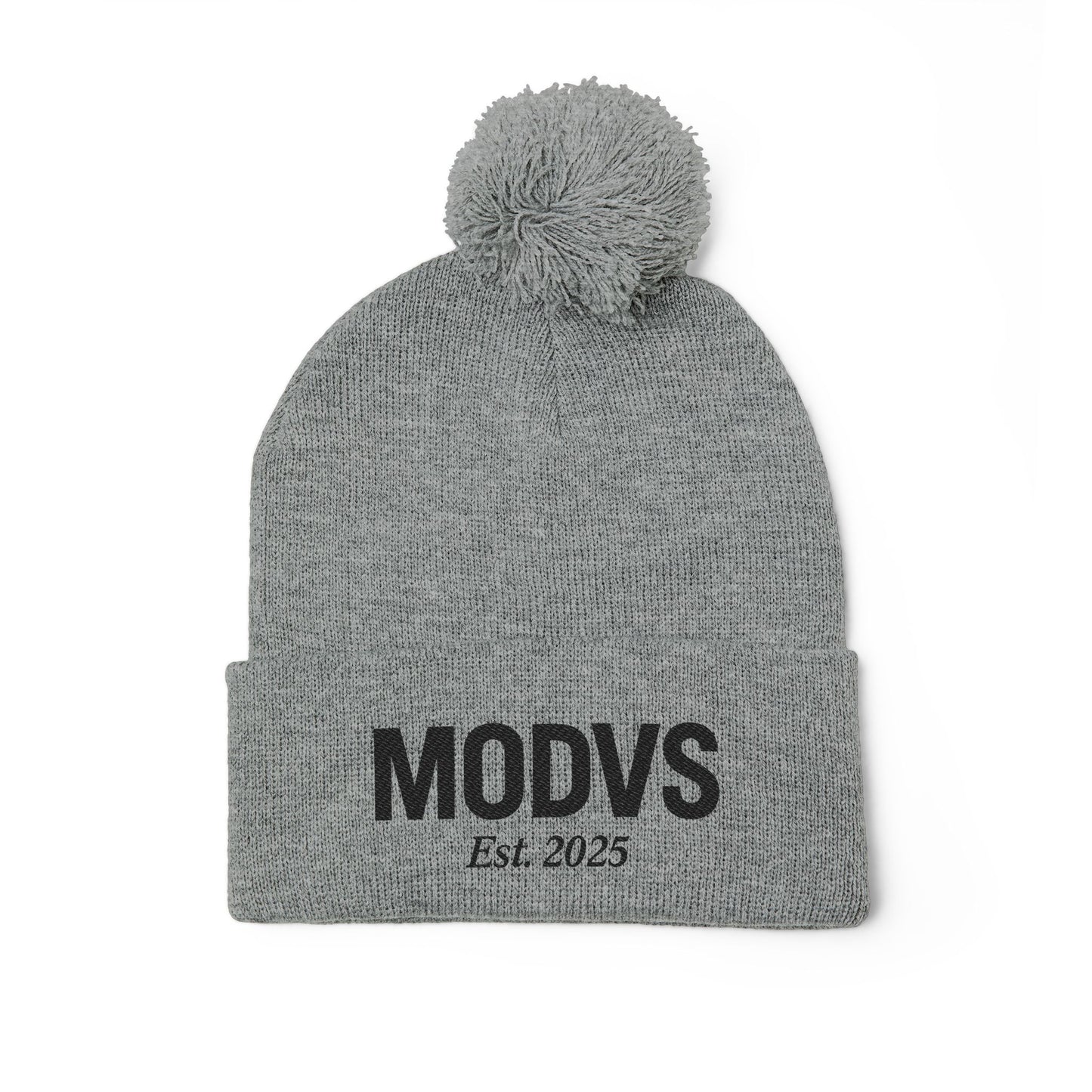 Embroidered Pom-Pom Hat