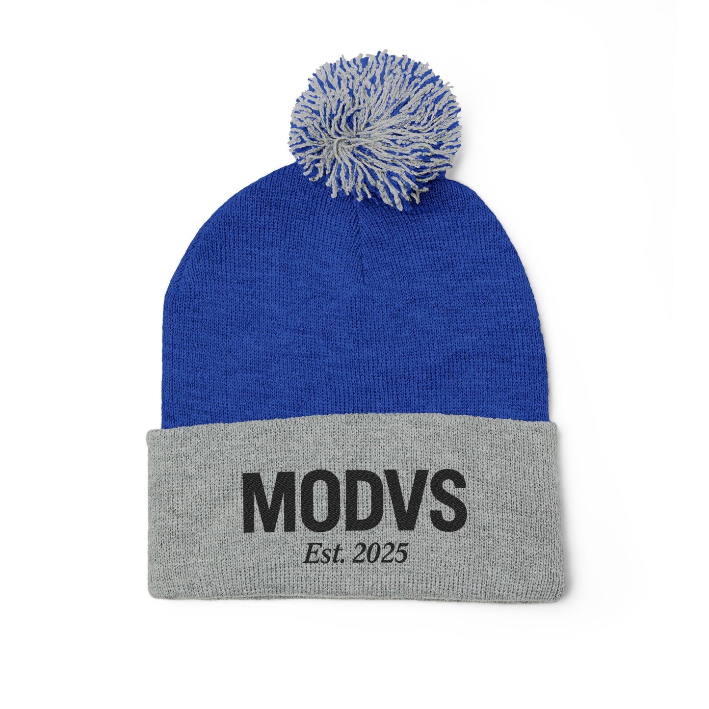 Embroidered Pom-Pom Hat