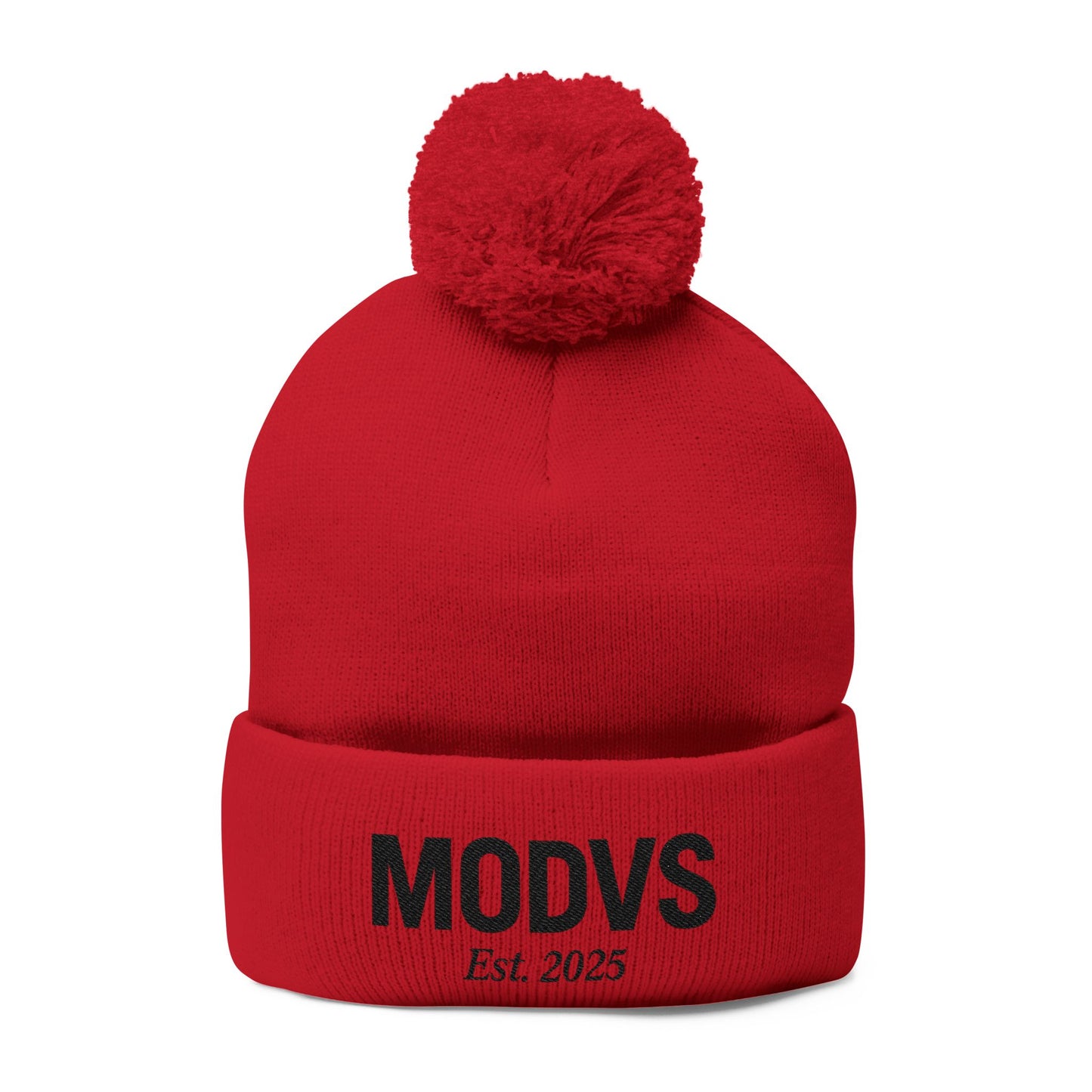 Embroidered Pom-Pom Hat