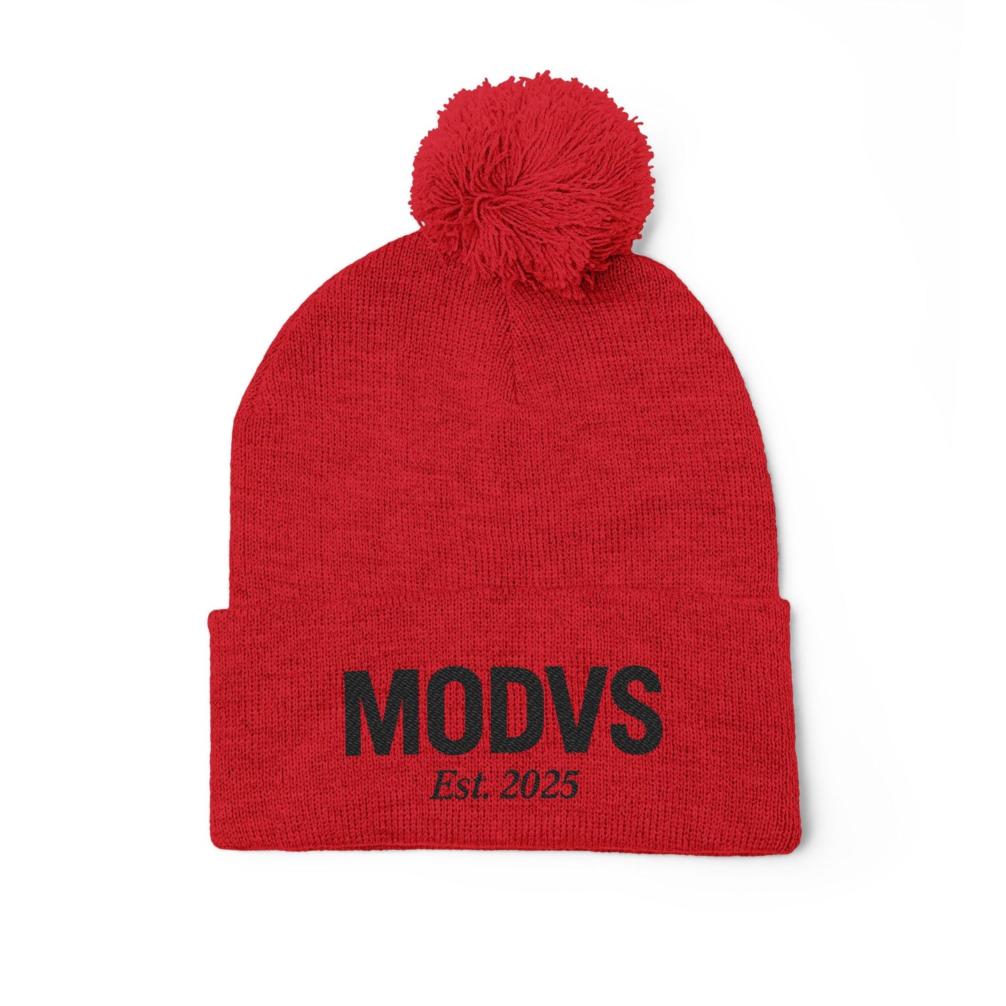 Embroidered Pom-Pom Hat