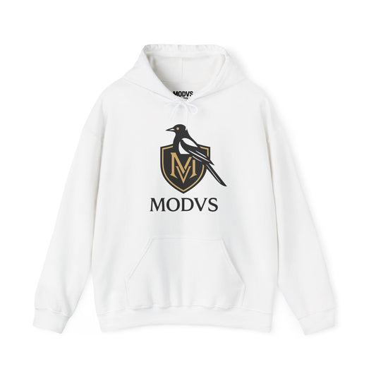 Hoodie — Modvs Crest Logo Pullover (Magpie Emblem)