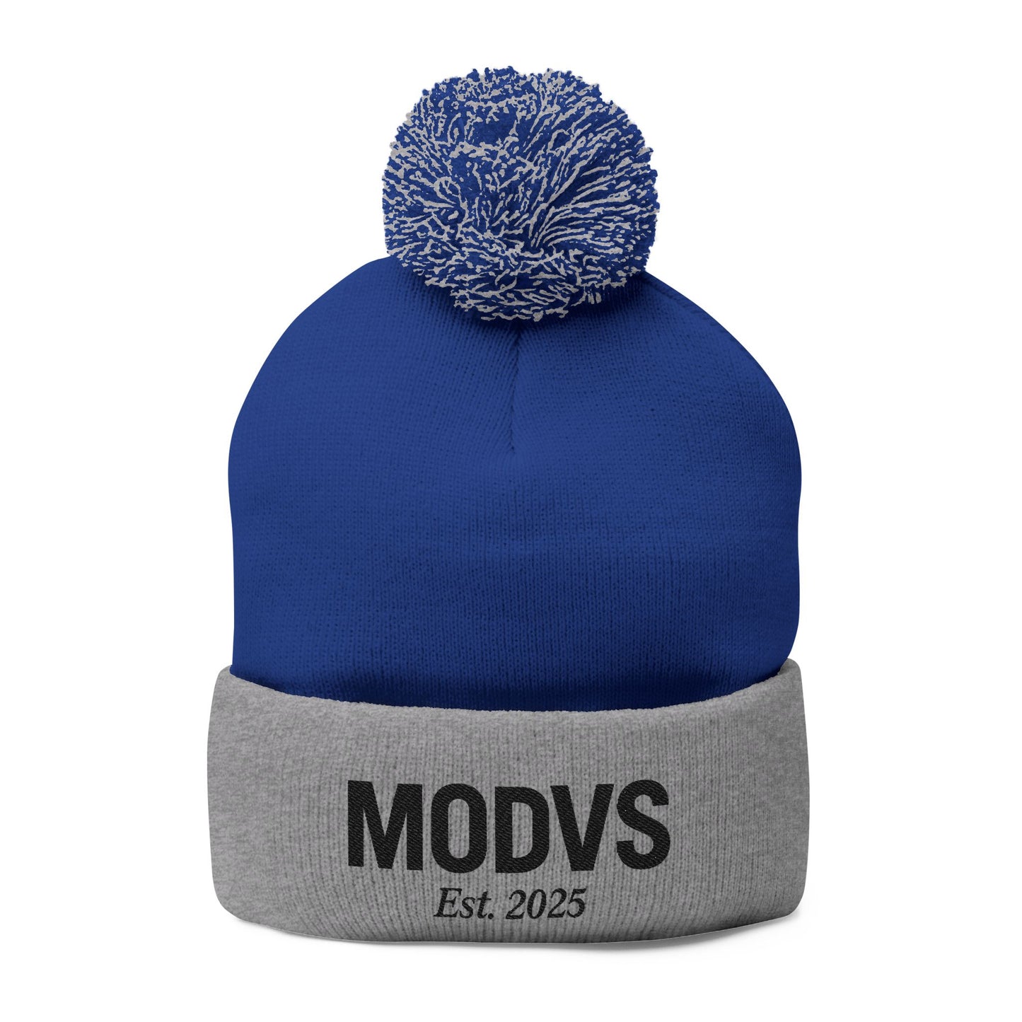 Embroidered Pom-Pom Hat