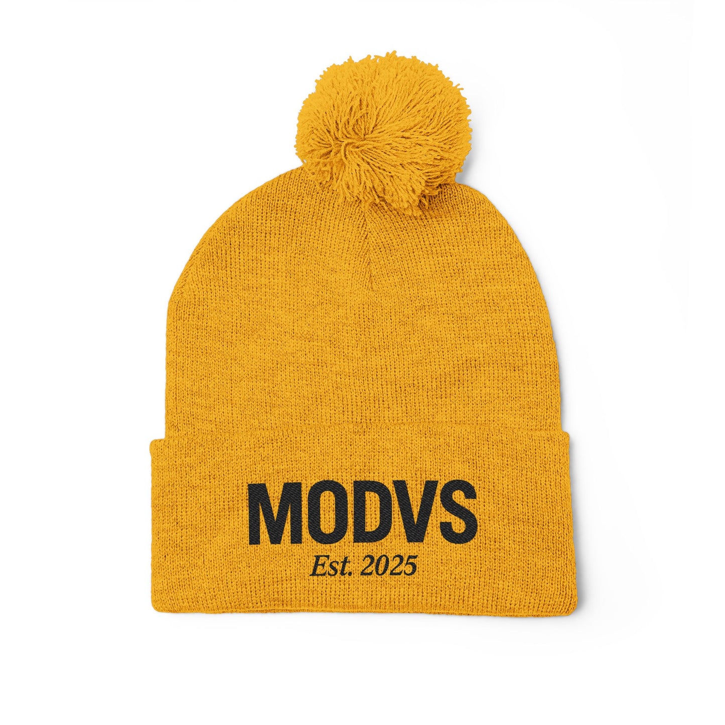 Embroidered Pom-Pom Hat