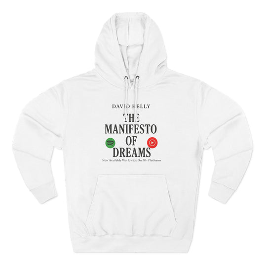 David Kelly Music Three-Panel Fleece Hoodie - Cozy Fashion, Music Lover Gift, Casual Outfit, Dream Manifesto Design, Unique Hoodie