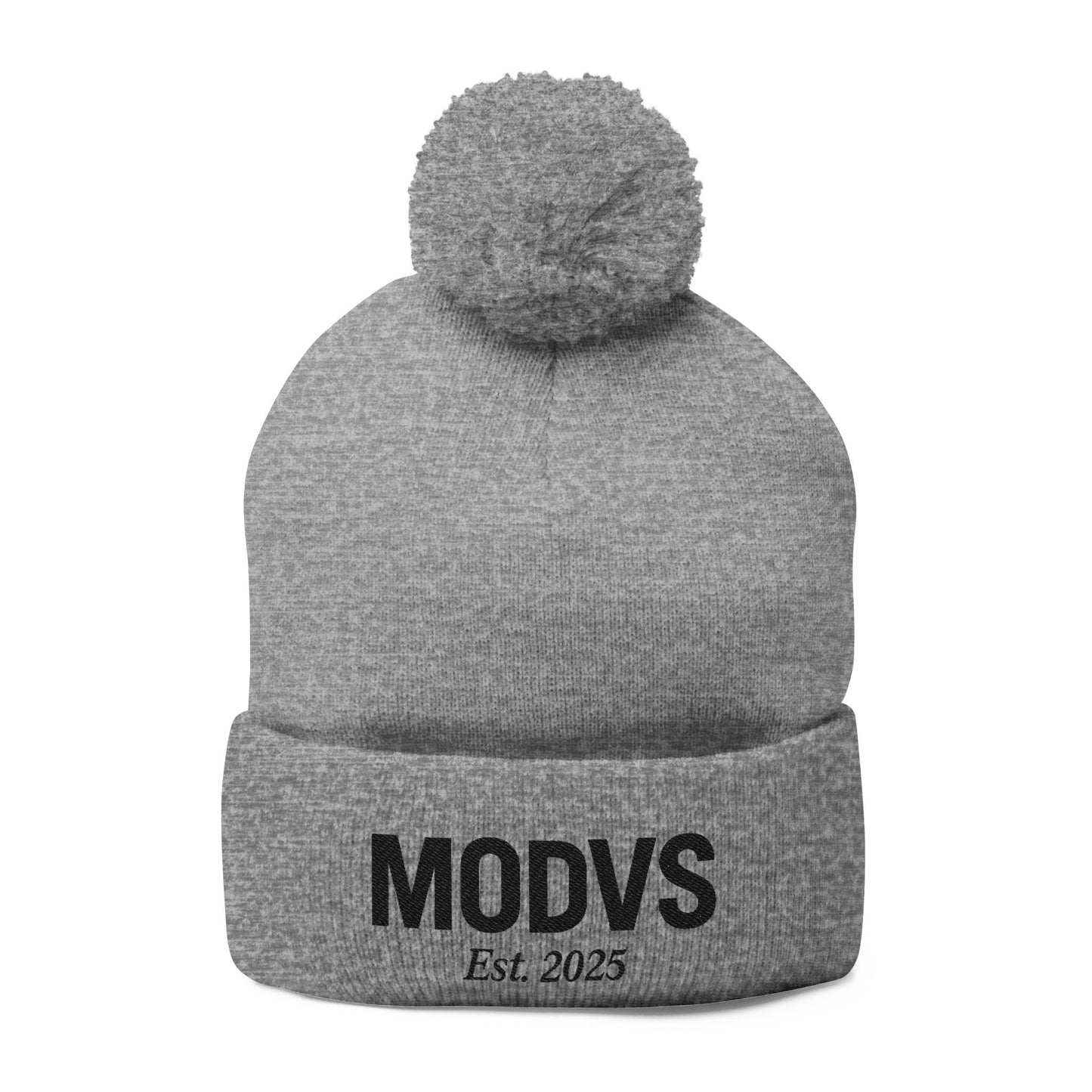 Embroidered Pom-Pom Hat